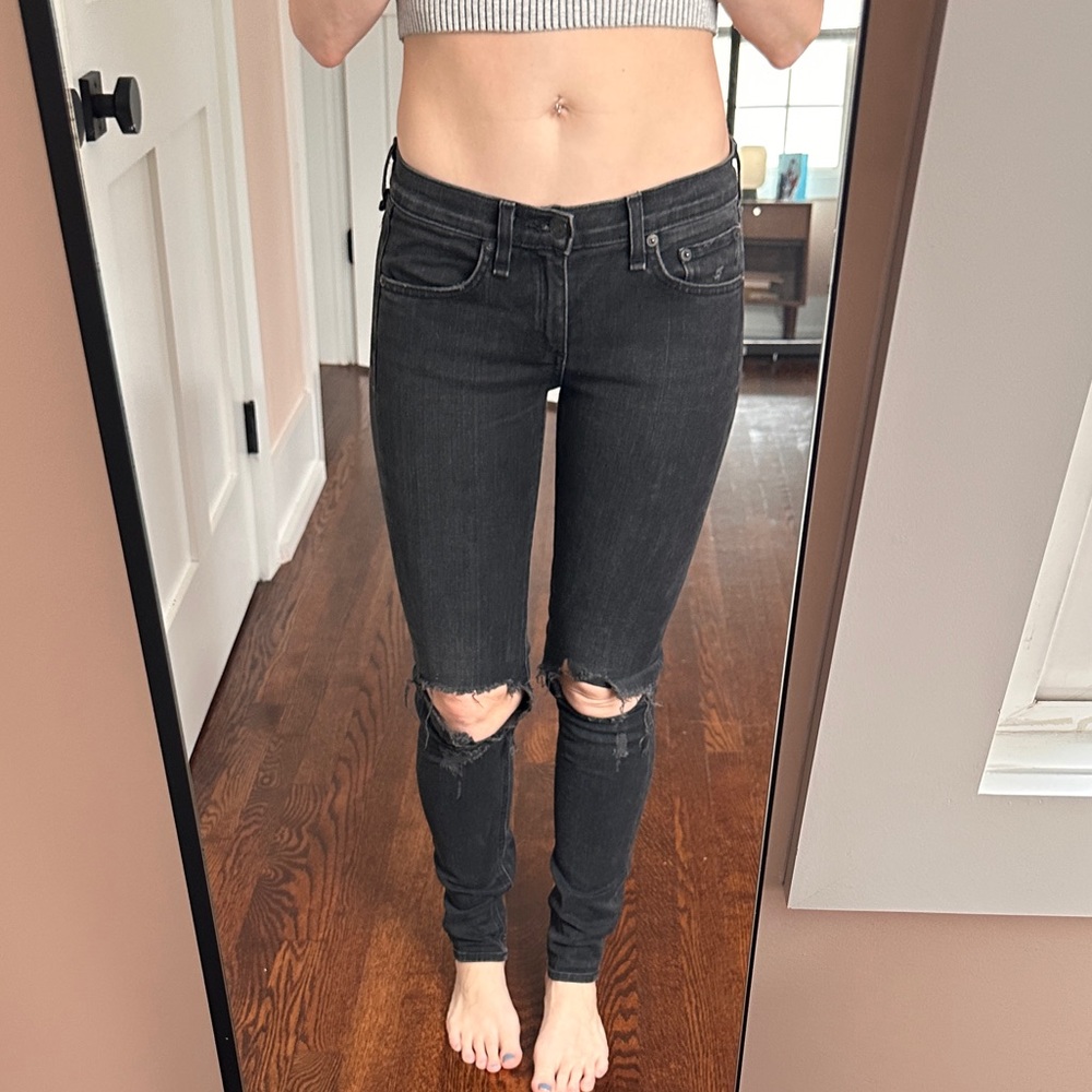 Rag & bone jeans- rock with holes color